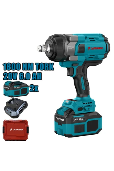 CATPOWER EL ALETLERİ CATPOWER CAT4228 KÖMÜRSÜZ AKÜLÜ SOMUN SIKMA 3/4'' 1800NM Lİ-İON 20V 6.0Ah ürün görseli 1