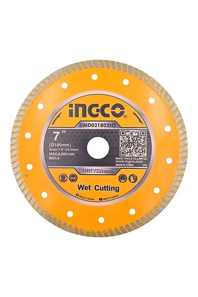 Ingco ELMASLI SERAMİK KESME DİSKİ 180X22.2 MM ürün görseli 1