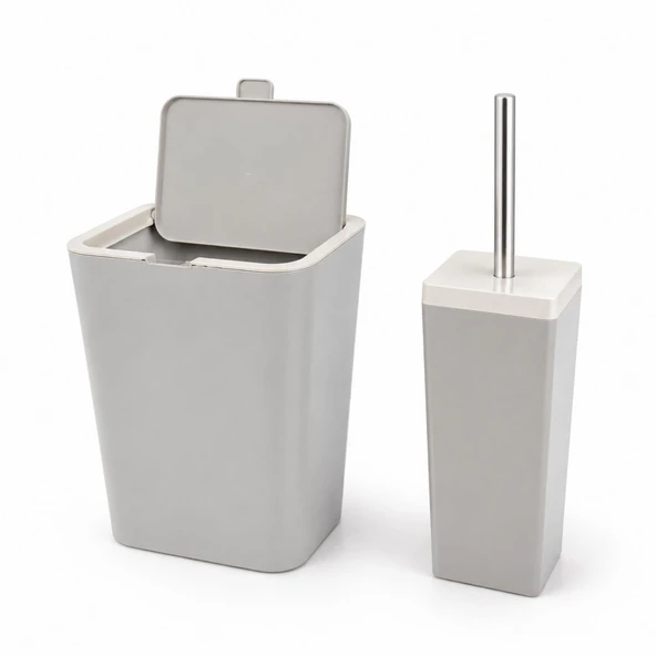 FLIP 2 LI BANYO SETI KOYU BEJ - Resim 2
