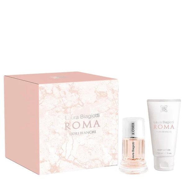 Laura Biagiotti Roma Fiori Bianci EDT 25 ml + Body Lotion 50 ml Kadın Parfüm Setia ürün görseli 1