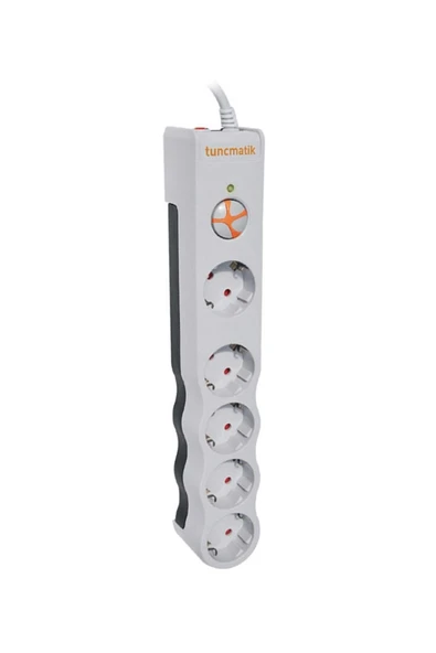 Tunçmatik 5lı 1050 J Beyaz 1.5m Powersurge Akım Korumalı Priz TSK6134 ürün görseli 1