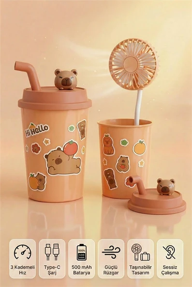 BARDAK MODEL MİNİ AYICIKLI FAN ürün görseli 1