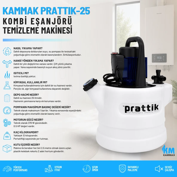 Kammak Prattik-25 Kombi Eşanjör Temizleme Makinesi ürün görseli 1