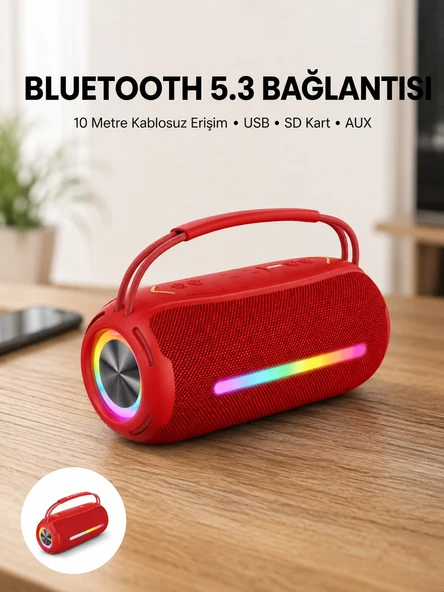 Rgb Işıklı Taşınabilir Hoparlör – Çoklu Bağlantı Desteği ürün görseli 1
