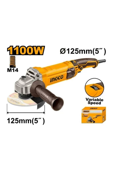 Ingco AVUÇ TAŞLAMA 125 MM 1100 W DEVİR AYARLI ürün görseli 1