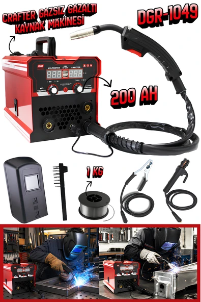 RİDEPRO CRAFTER GAZSIZ GAZALTI KAYNAK MAKİNESİ 200 AMPER ürün görseli 1