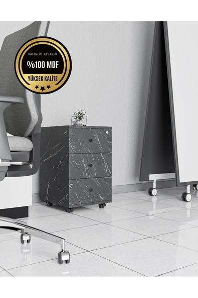 rafineritasarım KESON rafineri çekmeceli merkezi kilit ofis dolabı MDF ürün görseli 1