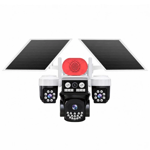 Joysee S3 9Mp AOR 4G 3.6mm+2x2.8mm 2 Solar Üç Kamera 19IR+18Led PTZ Kamera ürün görseli 1