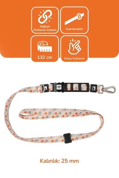 Köpekler İçin Dayanıklı Ve Güvenli, Desenli Eller Serbest Gezdirme Tasması ( 25mm ) ürün görseli 1
