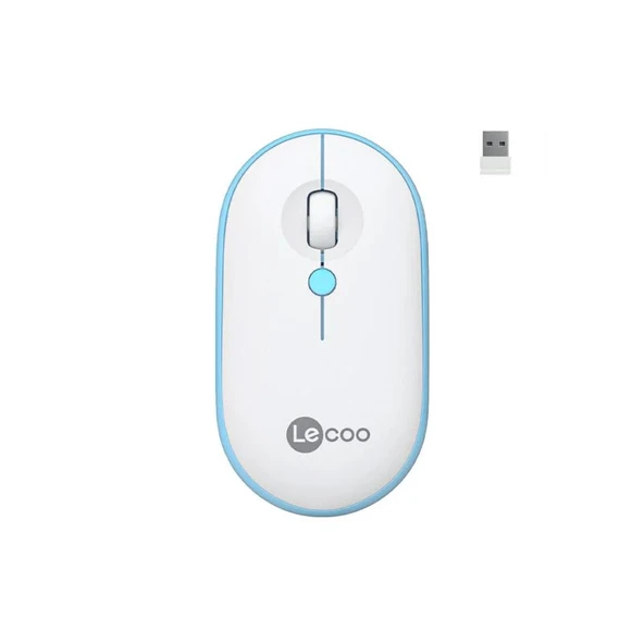 Lenovo Lecoo WS212 USB Kablosuz Beyaz&Mavi 4 Tuş Mouse ürün görseli 1
