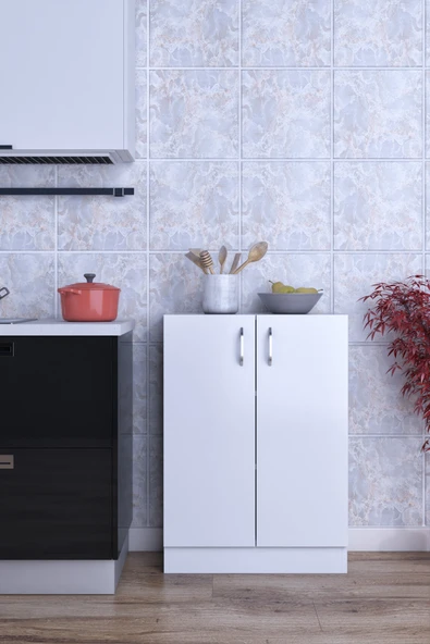 rafineritasarım Rafineri Mokas Çok Amaçlı Mdf Dolap Raflı Kapaklı Mutfak Balkon Banyo ürün görseli 1