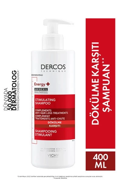Vichy Dercos Energy Saç Dökülmesi Karşıtı Şampuan 400 ml ürün görseli 1