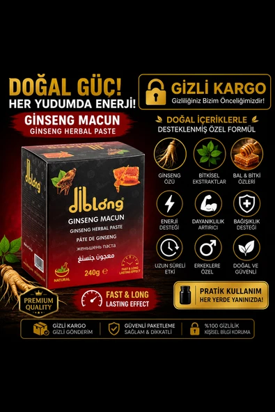 Ginseng Macun 240 g – Ginseng Özlü Bitkisel Macun Bal ve Bitki Özleri İçeren Özel Formül ürün görseli 1
