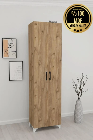 rafineritasarım Long Mdf Beyaz 2 Kapaklı Çok Amaçlı Mutfak Dolabı Banyo Dolabı Çok Amaçlı Dolap ürün görseli 1
