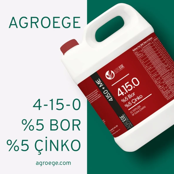 4-15-0 + 5 Bor (B) + 5 Çinko (Zn) 5 litre ürün görseli 1