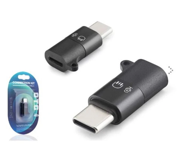 HADRON HDX1085 Type-C Lightning Kulaklık Mikrofon Ses Adaptörü Siyah ürün görseli 1