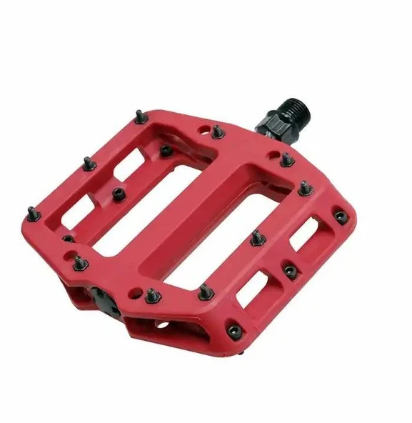 Briviga Plastik Çivili Platform Pedal Kırmızı Bisiklet Pedalı 3 Kapalı Rulmanlı 101x113mm, 300g) ürün görseli 1