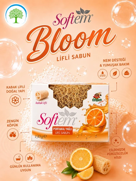 Softem Portakal Yağlı Kabak Lifli Sabun 130 g ürün görseli 1