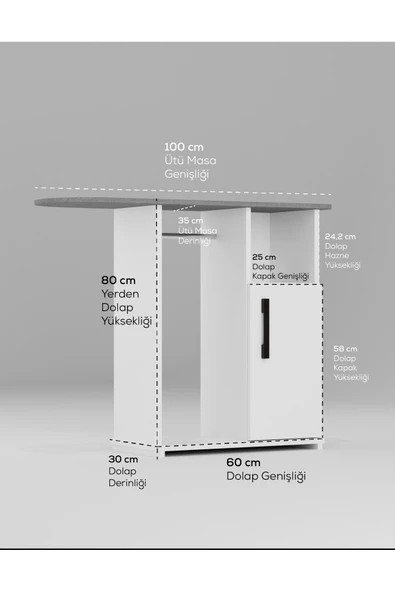 Home EVENT ÜTÜ MASASI DOLAPLI ASKILI mdf - Resim 6