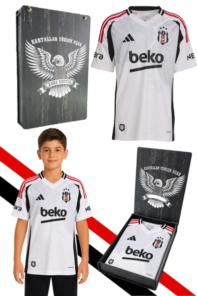 ADİDAS BJK BEYAZ ÇOCUK FORMA BJK 3 JSY Y  LAZER KUTU HEDİYELİ ürün görseli 1