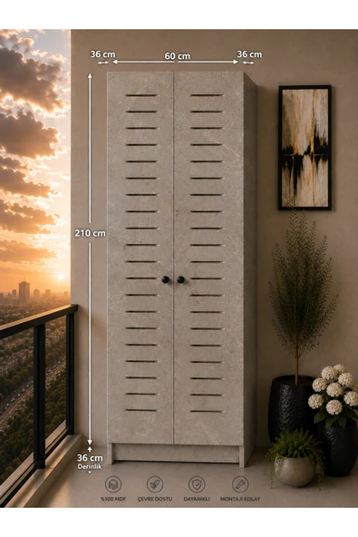 rafineritasarım FLOWER DOLAP ÇOK AMAÇLI KOMBİ DOLABI BALKON DOLABI KİLER DOLABI ürün görseli 1