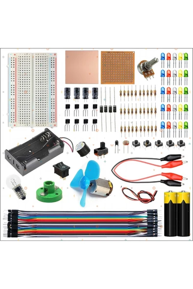 Breaboard Temel Elektrik ve Elektronik Eğitim Set (Lamba Motor ve Breadbord set) ürün görseli 1