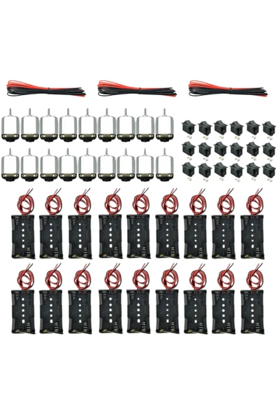 18 Takım Dc Motor Kiti - Mini Elektrikli 1.5-3v 24000rpm Hobi Motoru ürün görseli 1
