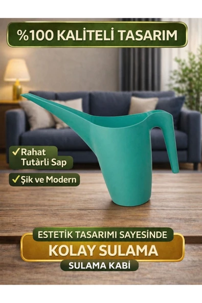 1 LT Modern Tasarım Sulama Kabı - Kolay ve Kontrollü Sulama / TURKUAZ Renk ürün görseli 1