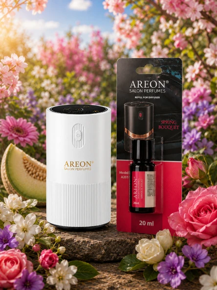 Areon Aromatik Difüzör Beyaz (Pleksi) + Spring bouquet ürün görseli 1