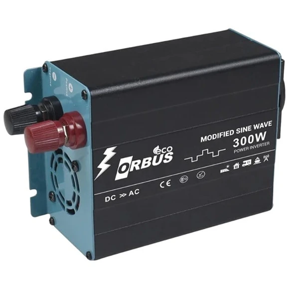 Orbus MSE300W 12 Volt -300 Watt 220V AC 50Hz 600 Watt Surge Eco Modified Sinus İnverter ürün görseli 1