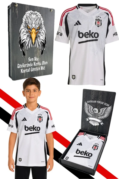 ADİDAS BJK BEYAZ ÇOCUK FORMA BJK 3 JSY Y  UV KUTU HEDİYELİ ürün görseli 1
