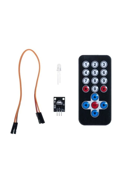 IR Alıcı Verici Kumanda Seti 38KHz IR Receiver Modül + Kablosuz Kumanda Arduino Uyumlu ürün görseli 1