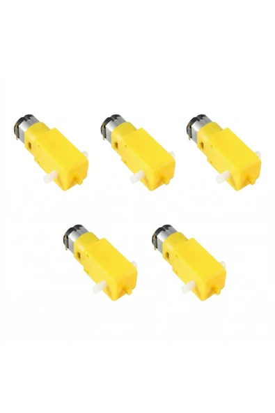 5 Adet Plastik Redüktörlü DC Sarı Motor 250 RPM ürün görseli 1