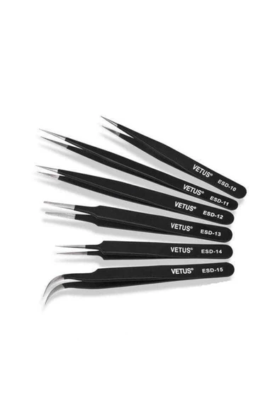 6 Parça Hassas Elektronik Cımbız Seti Antistatik Çelik Tweezer Set ürün görseli 1
