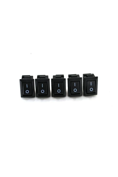 5 Adet Mini Dikdörtgen Siyah Elektrik Anahtarı 1-0 Işıksız Rocker 12V-220V ürün görseli 1