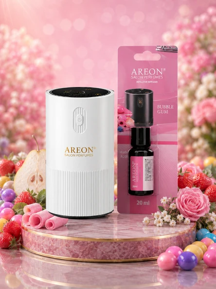Areon Aromatik Difüzör Beyaz (Pleksi) + Bubble Gum ürün görseli 1