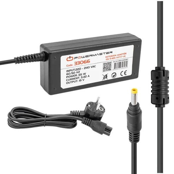 Powermaster PM-33066 19 Volt - 3.42 Amper 4.0*1.7 Mm Uçlu Adaptör (Casper Notebook) ürün görseli 1
