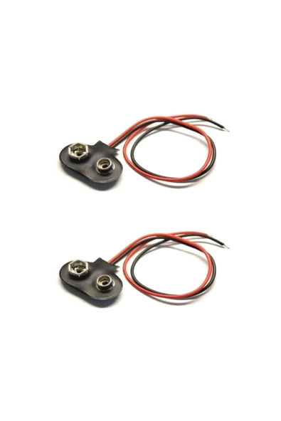 2 Adet - 9v Pil Başlığı Bağlantı Kablosu Jack Soket 9volt ürün görseli 1