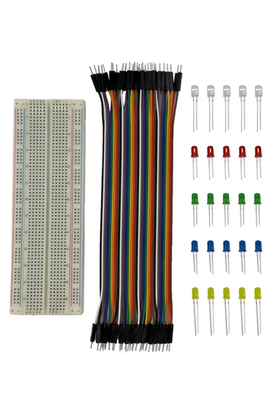 Elektronik Başlangıç Seti, Elektronik Malzemeler Breadboard, Jumper Ve Led Seti ürün görseli 1