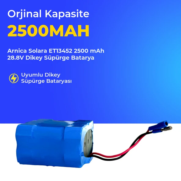 Arnica Solara ET13452 2500 mAh 28.8V Dikey Süpürge Batarya ürün görseli 1