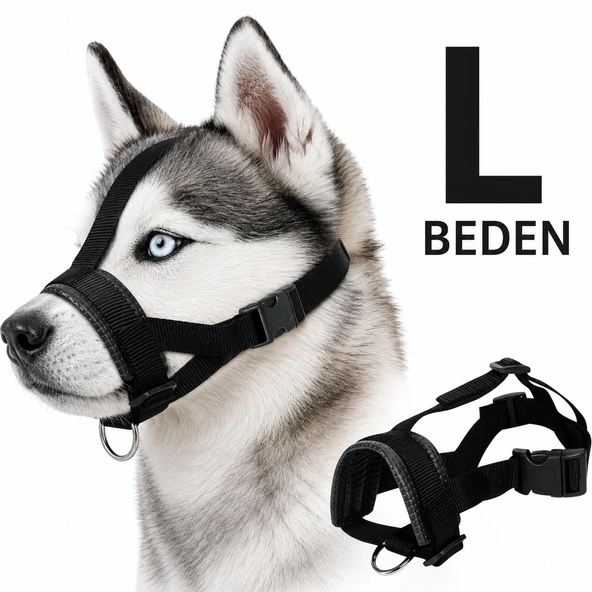 Valkyrie L Beden Köpek Ağızlığı Ayarlanabilir Nefes Alabilir Isırma Önleyici Yumuşak Pedli  Siyah ürün görseli 1