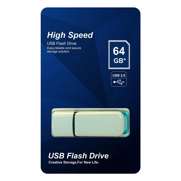 Elba 64GB Plastik Beyaz-Mavi 2.0 USB Flash Bellek ürün görseli 1