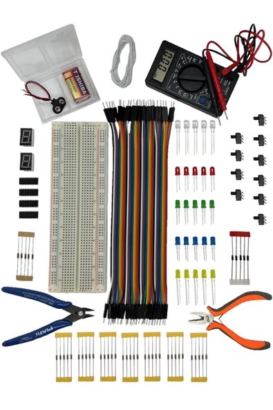 Elektronik Başlangıç Seti Elektronik Set-4 Tam Set (kapsamlı) / 134 Parça Elektronik Malzemeler ürün görseli 1