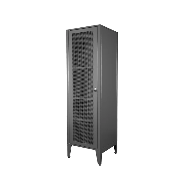 Alfafonet Ziglat 1550 Serisi Kilitli Metal Home Office Dolabı %70 Perfore Kapaklı Antrasit Gri 450x1500x450 mm ürün görseli 1