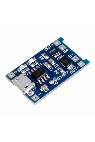 Ard-mdl 1104-ak Tp4056 5v 1a Lı-pil Şarj Modülü (micro Usb) + Akım Korumalı ürün görseli 1