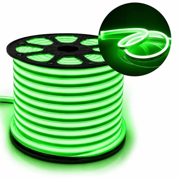 PowerMaster PM-5287 Silikon Kaplama 12 Volt 100 Metre Yeşil Neon Led Şerit Aydınlatma ürün görseli 1