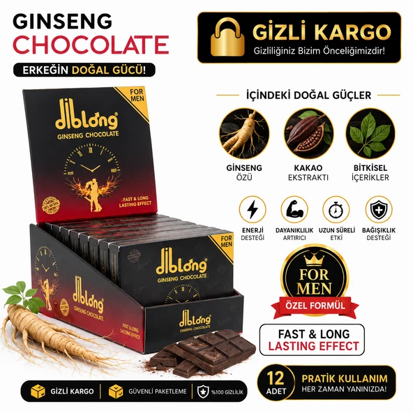 Ginseng Chocolate Aromalı Çikolata 12 Paket – Ginseng Özlü Kakao Aromalı Çikolata ürün görseli 1