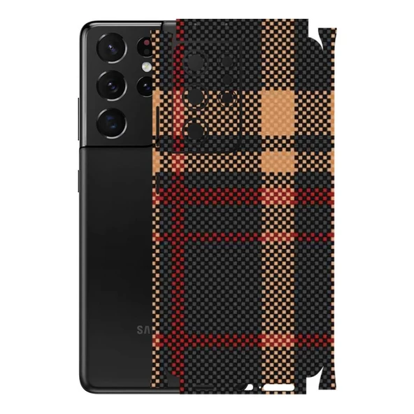 Kapps Samsung Galaxy S21 Ultra ile Uyumlu Rainbow Serisi Premium Kaplama 360  Siyah-Sarı ürün görseli 1