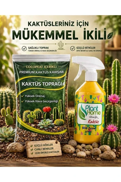 5 Litre Kaktüs Toprağı Ve Kaktüs Besini (500 ML) ürün görseli 1