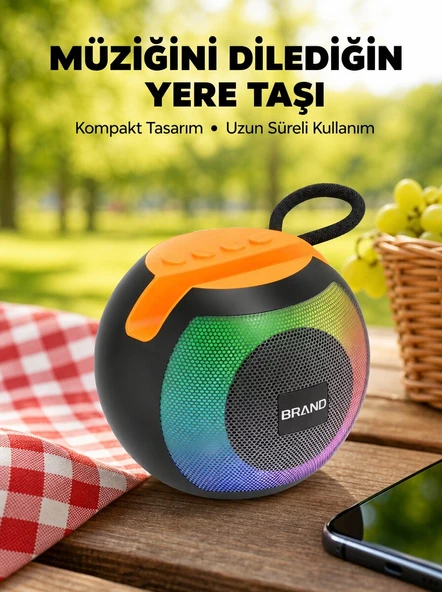RGB Led Işıklı Güçlü Baslı Kablosuz Hoparlör Yeni Nesil ürün görseli 1
